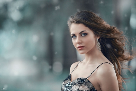 Beauty - alessandro di cicco, wind, winter, woman, model, girl, beauty