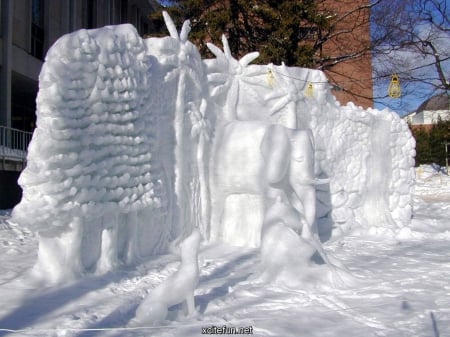 beautiful winter art - winter, ice, art, snow