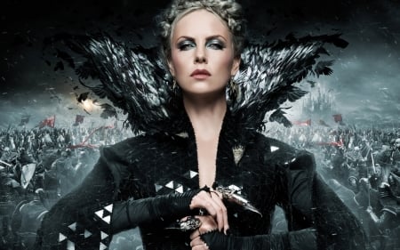 Snow White and the Huntsman (2012) - black, fantasy, poster, ravenna, charlize theron, movie, evil queen, snow white and the huntsman