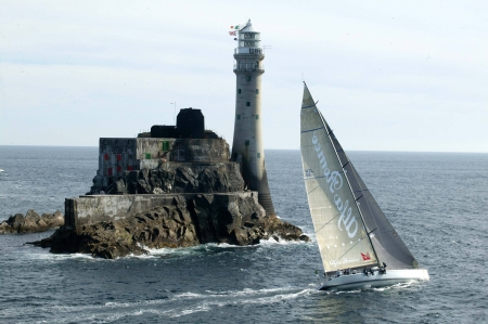 sailboat - lighthouse, cool, fun, ocean, boats, sailboat