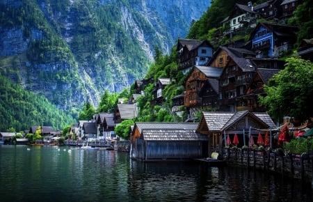 â™¥ - nature, lake, house, mountain