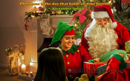 Christmas With Santa - santa, wallpaper, christmas, with