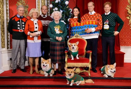 The Royal Family Ugly Christmas Sweaters! - ugly sweaters, funny, christmas, madame tussauds london, royals