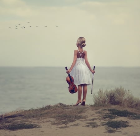 ♥ - abstract, girl, photography, violin