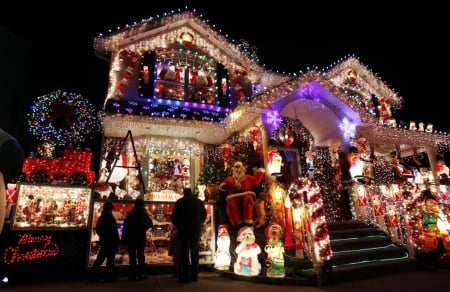 christmas house - christmas, home, lights, beautiful