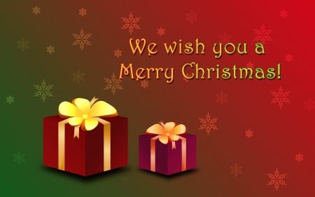 MERRY CHRISTMAS - GIFTS, SNOWFLAKES, COLORS, RIBBON