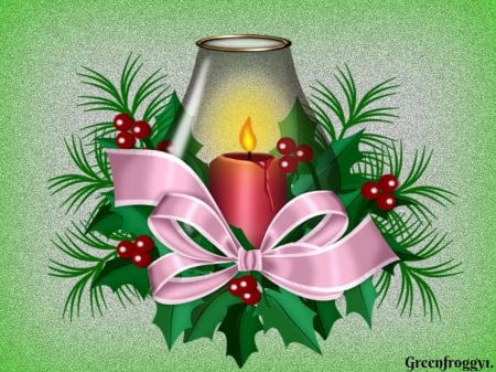 CHRISTMAS CANDLE - candle, decoration, card, christmas