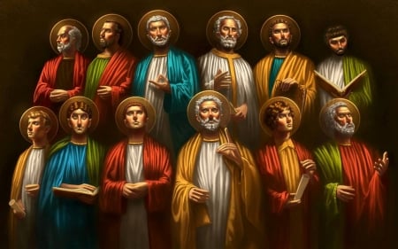 The Twelve Apostles - apostles, saints, painting, Bible