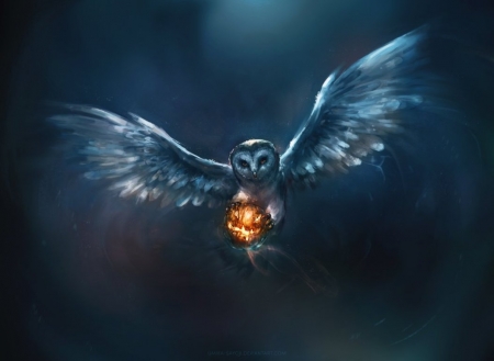 ♥ - owl, bird, fantasy, art