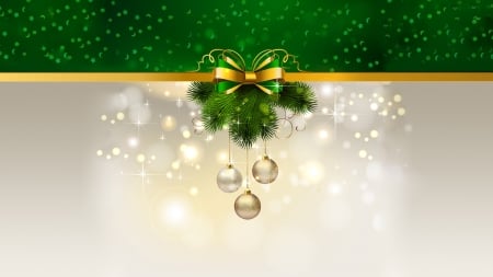 Christmas Ornaments - green, art, ornaments, christmas