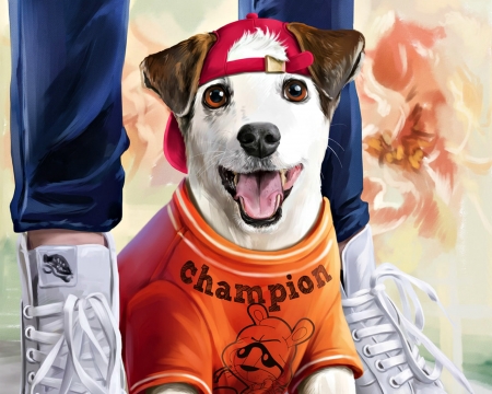 Champion - legs, lorri kajenna, dog, orange, animal, caine, puppy, jack russell terrier, art