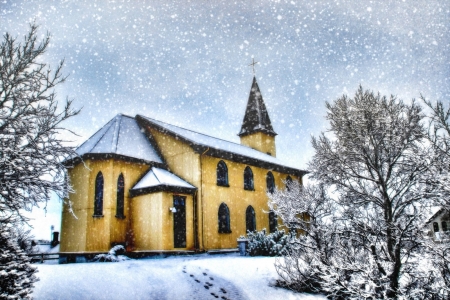 •ღ✿ღ• - christmas, winter, church, nature