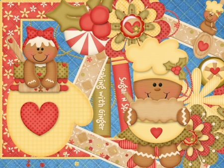 Gingerbread Fun - sweets, gingerbread, merry christmas, cookies