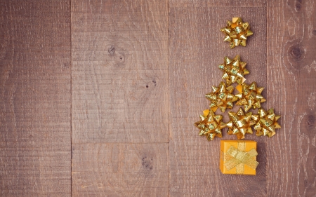 Merry Christmas! - card, golden, craciun, texture, tree, wood, christmas