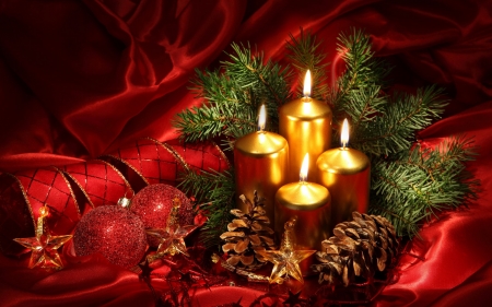 Advent Time - pinecone, decoration, candles, light, still life