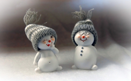 •ღ✿ღ• - abstract, snowman, winter, digital art, 3D