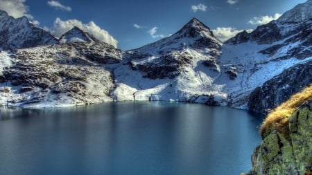 45 - lake, mountain, peak, snow