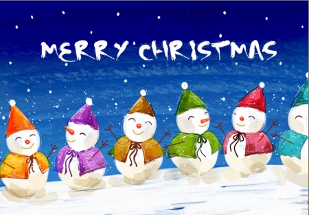 Snowman - snowman, funny, joyful, Merry, Christmas