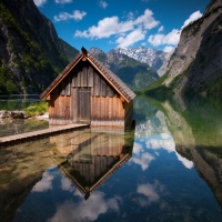 Wooden House in the Lake