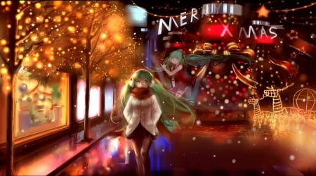 â€¢áƒ¦âœ¿áƒ¦â€¢ - winter, anime, night walking, christmas