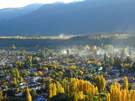 Colors of Autumn - colorful, sunny, houses, autumn