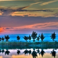 Calm River at Sunset