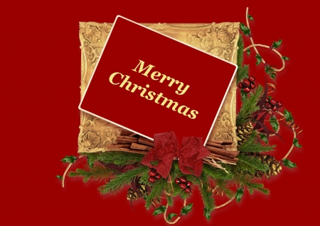 Merry Christmas - rde, holiday, Christmad, greeting, color, Merry, card