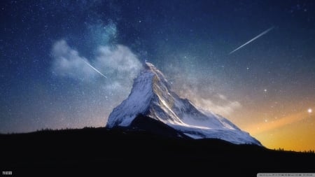 Milky Way Mountain - nature, mountains, sky, stars