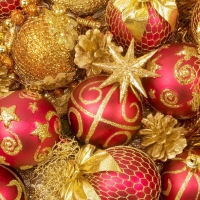 Gold and Red Christmas Decorations