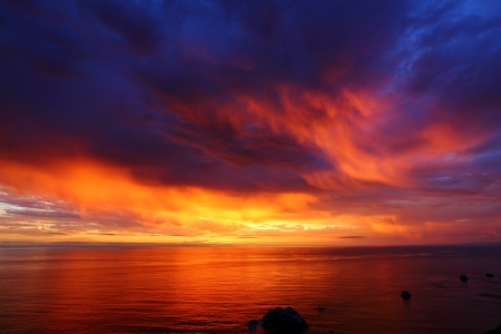 Sunset - nature, sky, ocean, cloud, sunset