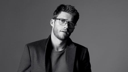 Scott Eastwood - white, glasses, black, bw, actor, scott eastwood, man