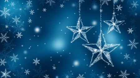 Holiday wallpaper - holiday, abstract, stars, blue