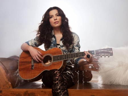 Miranda Cosgrove - singer, Miranda, actress, Cosgrove, guitar, 2016, stockings, model, Miranda Cosgrove, wallpaper