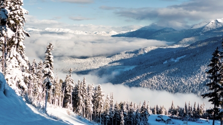 Beautiful View - Snow, Clouds, Mountain, Winter, Ski