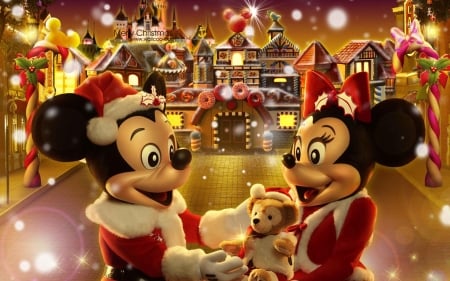 sparkling christmas - mickey, mouse, christmas, minnie