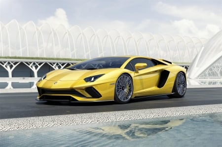 2017 Lamborghini Aventador S - Super Car, Lambo, 2017, Yellow