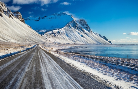 Winter Road - winter, nature, tree, road