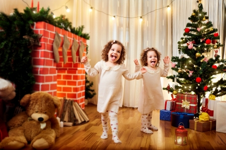 Merry Christmas! - craciun, girl, children, couple, room, copil, tree, christmas