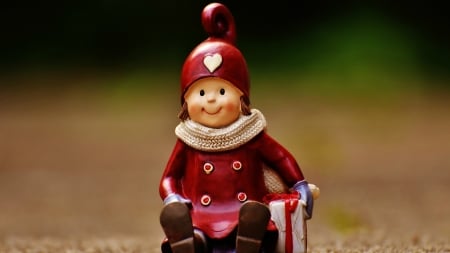 Merry Christmas! - red, child, figurine, craciun, christmas