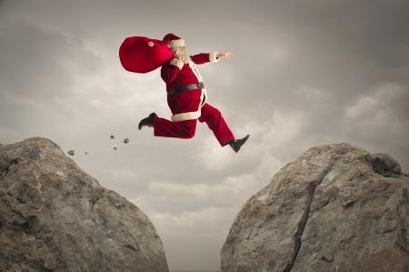 Santa - christmas, santa, stone, craciun, funny, red, rock, bag