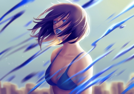 Tears - tears, manga, anime, blue, rain, ling, girl