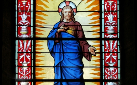 Jesus - stained, Jesus, glass, Christ