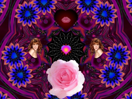 The Pink and The Red - fractal, abstract, collage, 3d, eye candy