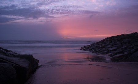 Beach Sunset - nature, beach, tree, sunset