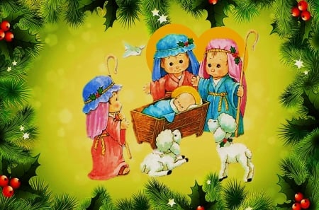 Happy Christmas to all!!!!!!!!!!!! - christmas, cute, sheep, nativity