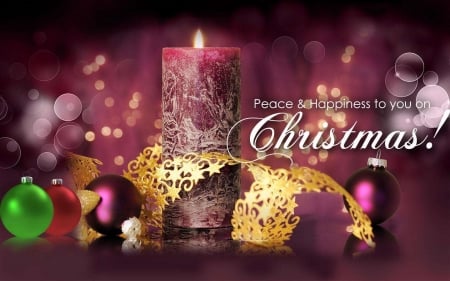 Merry Christmas - christmas, candle, rnament, holiday