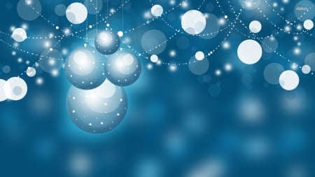 Blue Christmas Baubles - Wallpaper, Christmas, Blue, Baubles