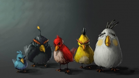 ANIMATED BIRDS - fun, abstract, cool, fantasy, animated birds