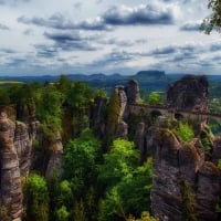 mountains and trees