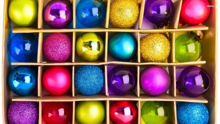 Colourful Baubles In The Box - in, colourful, baubles, box, the